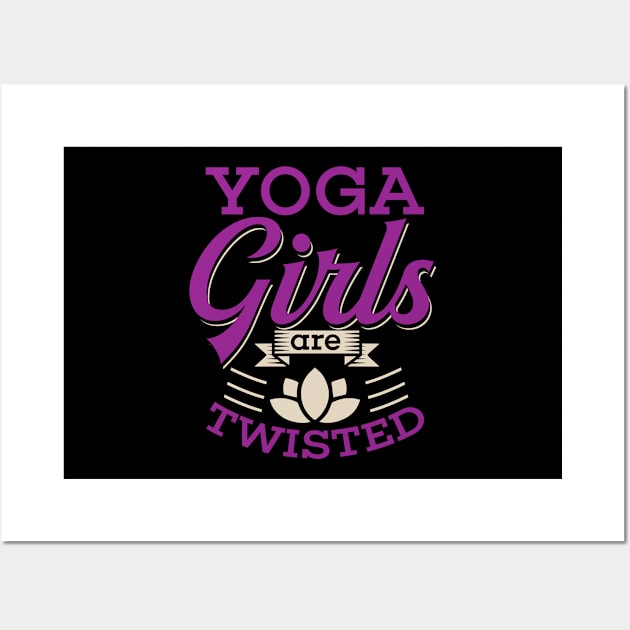 Kids Womens Yoga Gift Print Yoga Girls Are Twisted Namaste Tee Wall Art by Linco